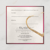 PixDezines Red Sangria金ゴールド共有ザラブ スクエア名刺 (裏面)