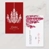 PixDezines Red+White Chandelier/DIY背景 名刺 (正面/裏面)
