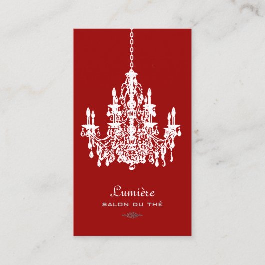 PixDezines Red+White Chandelier/DIY背景 名刺 (正面)
