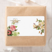 PixDezines Redouteヴィンテージバラ/金ゴールドクラウン ラベル (インサイチュ)