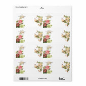 PixDezines Redouteヴィンテージバラ/金ゴールドクラウン ラベル (フルシート)