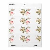 PixDezines Redouteヴィンテージバラ/金ゴールドクラウン ラベル (フルシート)