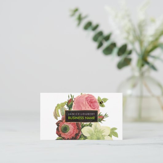 PixDezines Redoute/バラ/Anemone/Clementine 名刺 (スタンド正面)