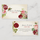 PixDezines redoute+ヴィンテージバラ 名刺 (正面/裏面)