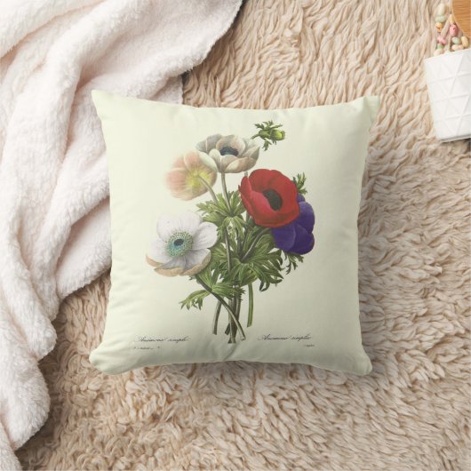 PixDezines redoute anemones クッション (ブランケット)