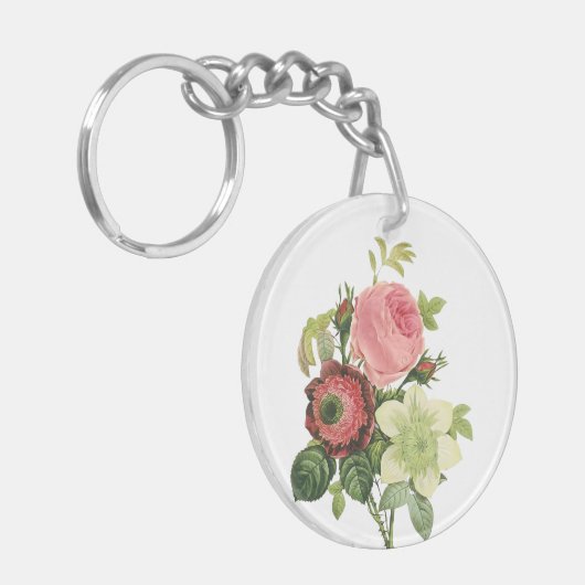 PixDezines redoutte clementine, anemone キーホルダー (正面左)