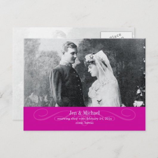 PixDezines Reincreating Vows,日付/DIY色を保存 案内ポストカード (正面/裏面)