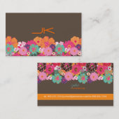 PixDezines Retro Floral 〜 AlegreのDIY背景 名刺 (正面/裏面)