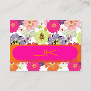 PixDezines Retro Floral ~ Alegre 名刺