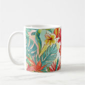 PixDezines Retro Hyper H2 Hawaii Floral Foliage コーヒーマグカップ (左)