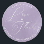 PixDezines ROMANTIC SCRIPT LOVE DIY感謝していカラー ラウンドシール<br><div class="desc">PixDezines愛と赤面のロ感謝していンチ書とモダンDIY薄紫色の背景。Copyright © 2010-2019 PixDezines™.すべての権利が留保されている。</div>