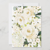 PixDezines Rosas Crema y Hortensias Bautizo 招待状 (裏面)