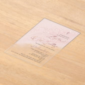 PixDezines Rose Gold Baptism+1st Birthday アクリル招待状 (レイダウン)