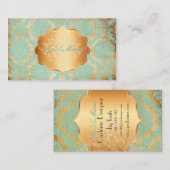 PixDezines Rosette damask/フェイクparchment 名刺 (正面/裏面)