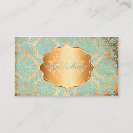 PixDezines Rosette damask/フェイクparchment 名刺 (正面)