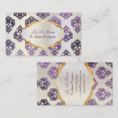 PixDezines rosselliniダマスク/プラム+パール 名刺 (正面/裏面)