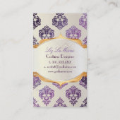 PixDezines rosselliniダマスク/プラム+パール 名刺 (裏面)