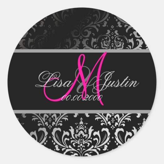 PixDezines Rossi Damask、カスタム色!!!! ラウンドシール (正面)