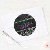 PixDezines Rossi Damask、カスタム色!!!! ラウンドシール (封筒)