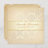 PixDezines Rossi Damask、シャンパン 招待状 (正面/裏面)