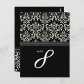 PixDezines Rossi Damask、テーブル番号カード ポストカード (正面/裏面)