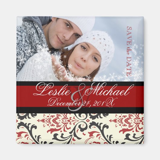 PixDezines Rossi Damask、写真救日 マグネット (正面)