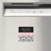 PixDezines Rossi Damask、Black+White マグネット (インサイチュ (食洗機))