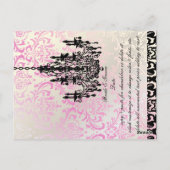 PixDezines Rossi Damask+Chandelierテーブルカード ポストカード (裏面)