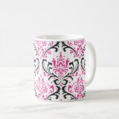PixDezines Rossi Damask、DIY背景色! コーヒーマグカップ (正面右)