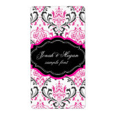 PixDezines Rossi Damask/DIY/black+hot pink ラベル (正面)