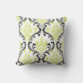 PixDezines Rossi Damask/Green/Black クッション (正面)