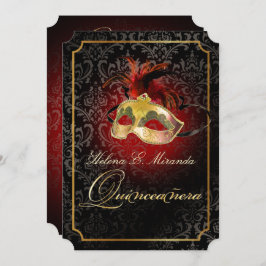 PixDezines Rossi Damask/Masquerade/DIY/Ruby 招待状