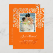 PixDezines Rossi Damask/Photo/DIYカラー+大事な行事 案内ポストカード (正面/裏面)