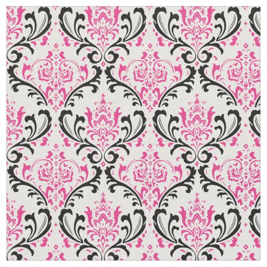 PixDezines rossi damask/pink/black ファブリック (クローズアップ)