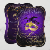 PixDezines Rossi Sweet 16マスカレード/DIYカラー!! 招待状 (正面/裏面)