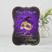 PixDezines Rossi Sweet 16マスカレード/DIYカラー!! 招待状 (スタンド正面)