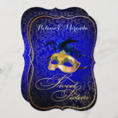 PixDezines Rossi Sweet 16マスカレード/DIYバックグランド 招待状 (正面/裏面)