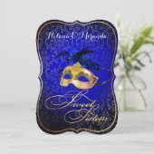 PixDezines Rossi Sweet 16マスカレード/DIYバックグランド 招待状 (スタンド正面)