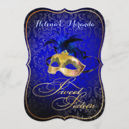 PixDezines Rossi Sweet 16マスカレード/DIYバックグランド 招待状