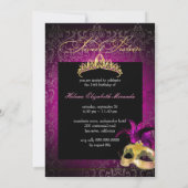 PixDezines Rossi Sweet 16 Masquerade/DIYカラー！! 招待状 (裏面)