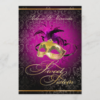 PixDezines Rossi Sweet 16 Masquerade/DIYカラー！! 招待状