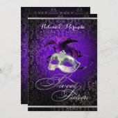 PixDezines Rossi Sweet 16 Masquerade/DIYカラー！! 招待状 (正面/裏面)