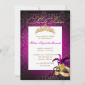 PixDezines Rossi Sweet 16 Masquerade/DIYカラー！! 招待状 (裏面)