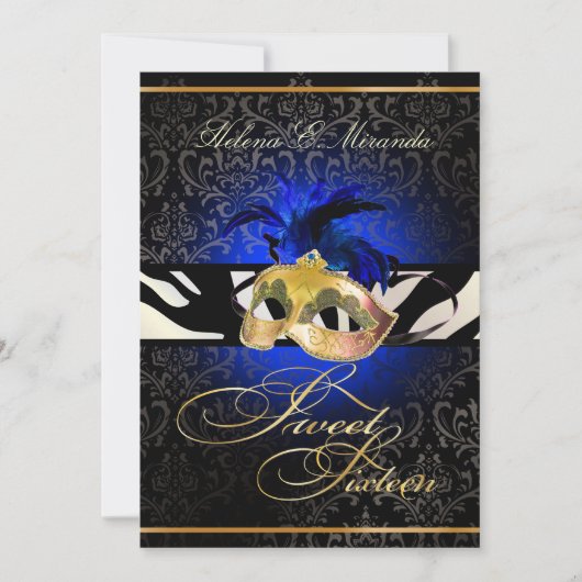 PixDezines Rossi Sweet 16 Masquerade/DIYカラー！! 招待状 (正面)