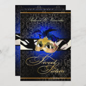 PixDezines Rossi Sweet 16 Masquerade/DIYカラー！! 招待状 (正面/裏面)