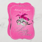 PixDezines Rossi Sweet 16 Masquerade/DIYカラー！! 招待状 (正面/裏面)