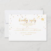 PixDezines RSVPのDazled/フェイク金ゴールド/DIY背景 出欠カード (裏面)