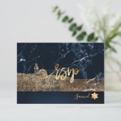 PixDezines RSVPエルサレムウォールバー(ユダヤ教の)バル・ミツバー 出欠カード (スタンド正面)