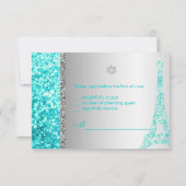 PixDezines rsvpグリッターフェイクエッフェル/バルミツワー 出欠カード (裏面)