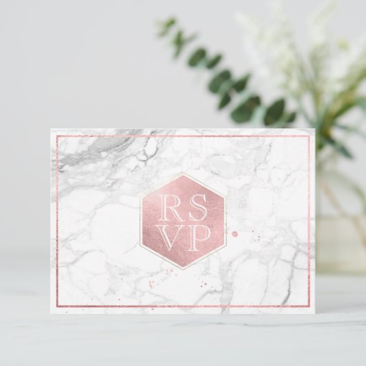 PixDezines RSVPスイートハニカムフェイクバラ金ゴールド 出欠カード (スタンド正面)